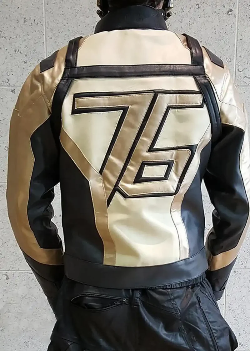 Mens Soldier 76 Leather Jacket Gold