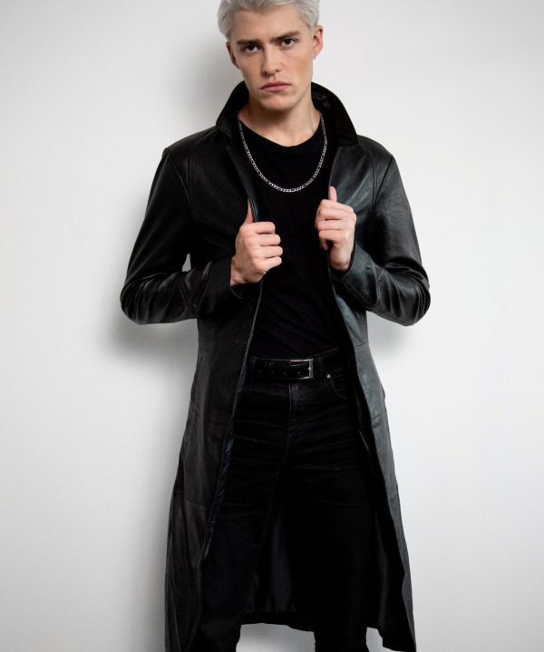 Black Leather Trench Coat Punisher Netflix