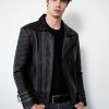 Mens Hawthorne Black Quilted Leather Jacket