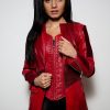 Womens Red Leather Scarlet Witch Jacket