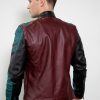 Mens robin batman armored red leather jacket cosplay