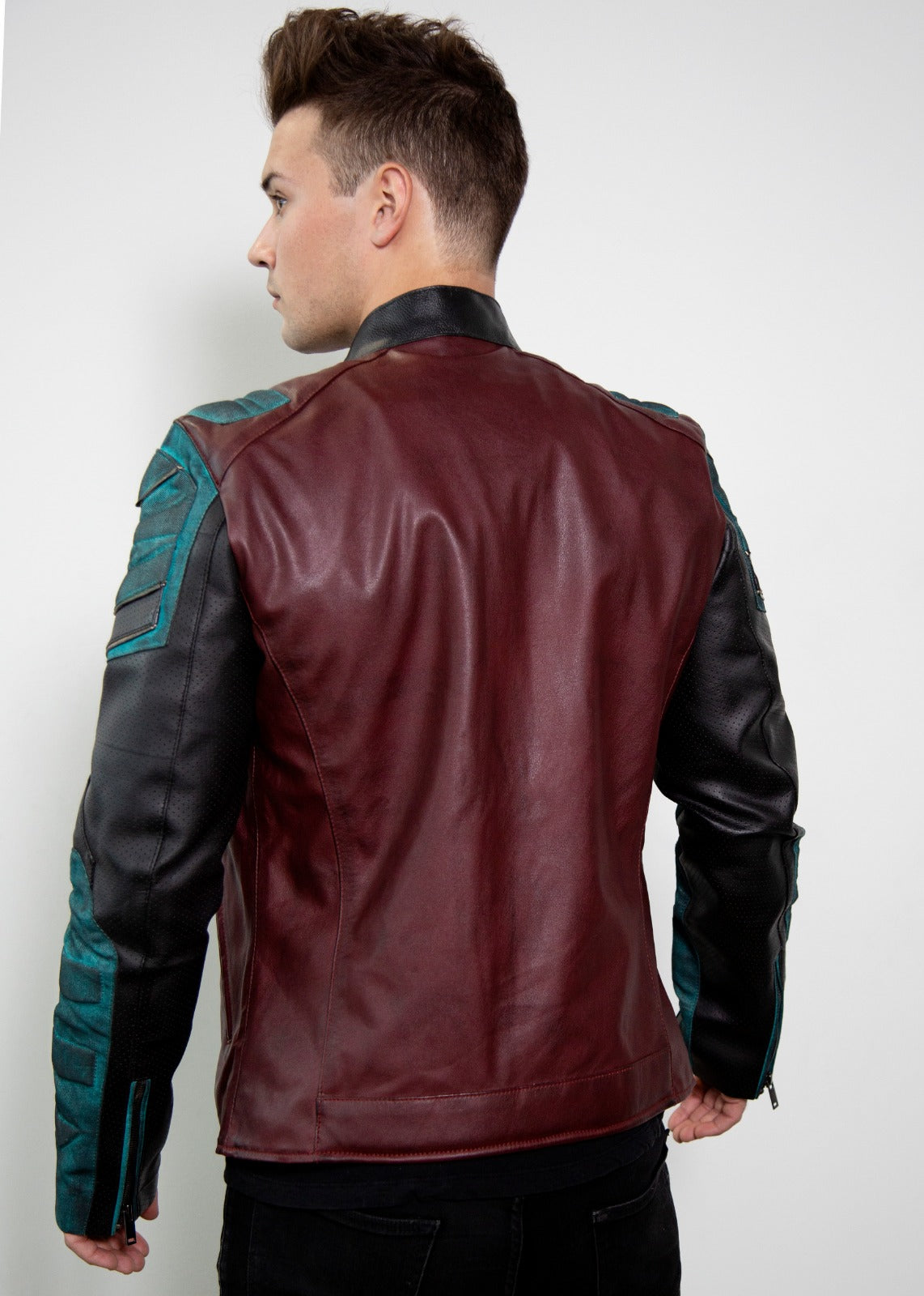 Titans Jason Todd Leather Jacket with Brown Hoodie