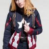 Womens Captain America Civil War Leather Textile Jacket