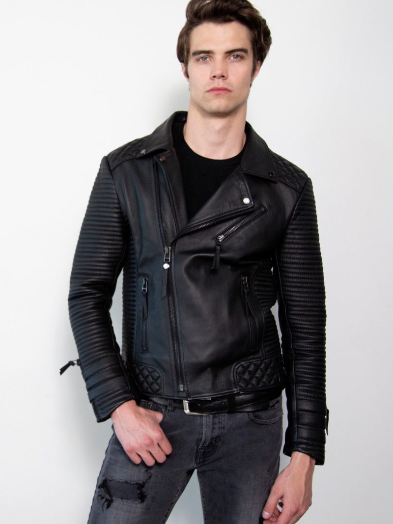 Mens Hawthorne Black Quilted Leather Jacket