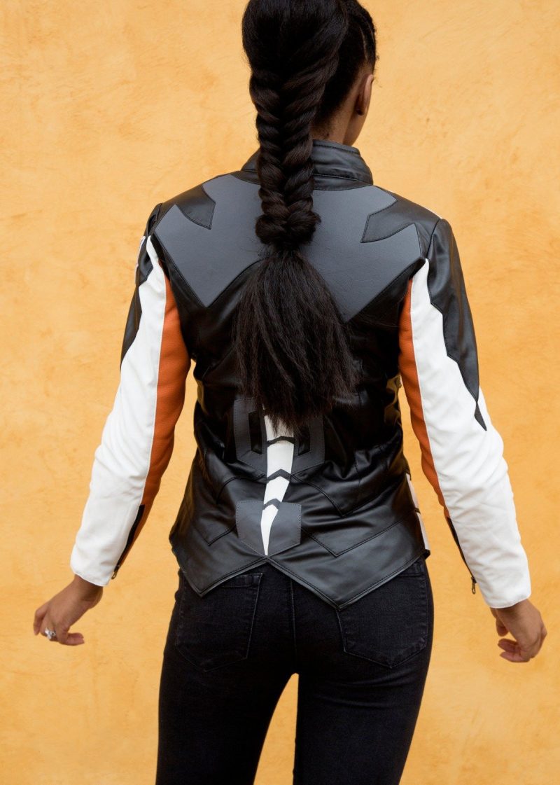 Womens Overwatch Mercy Valkyrie Leather Jacket White
