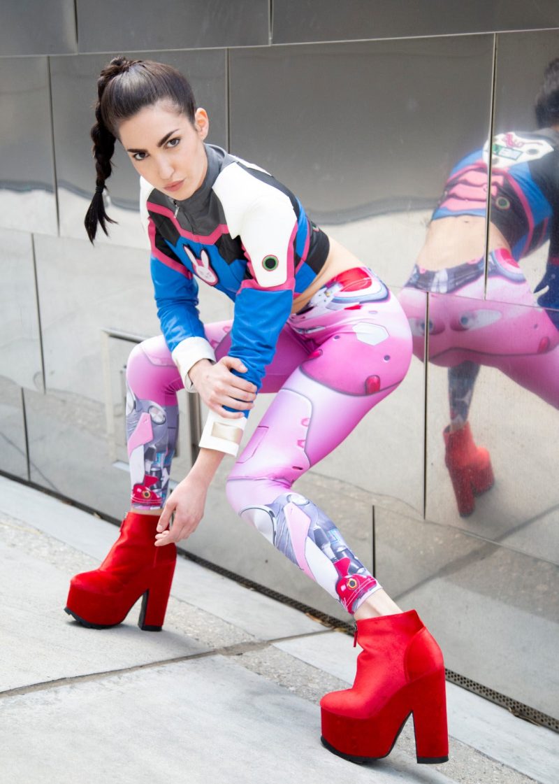 Womens Overwatch Pink DVa Meka Leggings