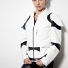 Womens Storm Trooper Leather Jacket White Black