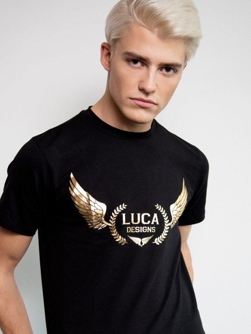 Luca Designs Black & Gold Logo Graphic T-Shirt