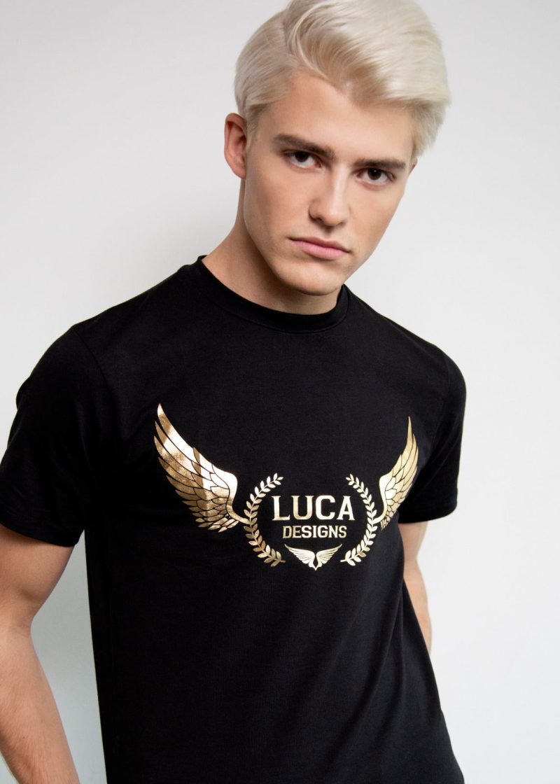 Luca Designs Black & Gold Logo Graphic T-Shirt
