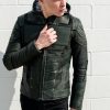 Mens Green Arrow Leather Jacket Stephen Amell