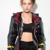 Womens Kingdom Hearts 3 Sora Leather Jacket Black Red Disney