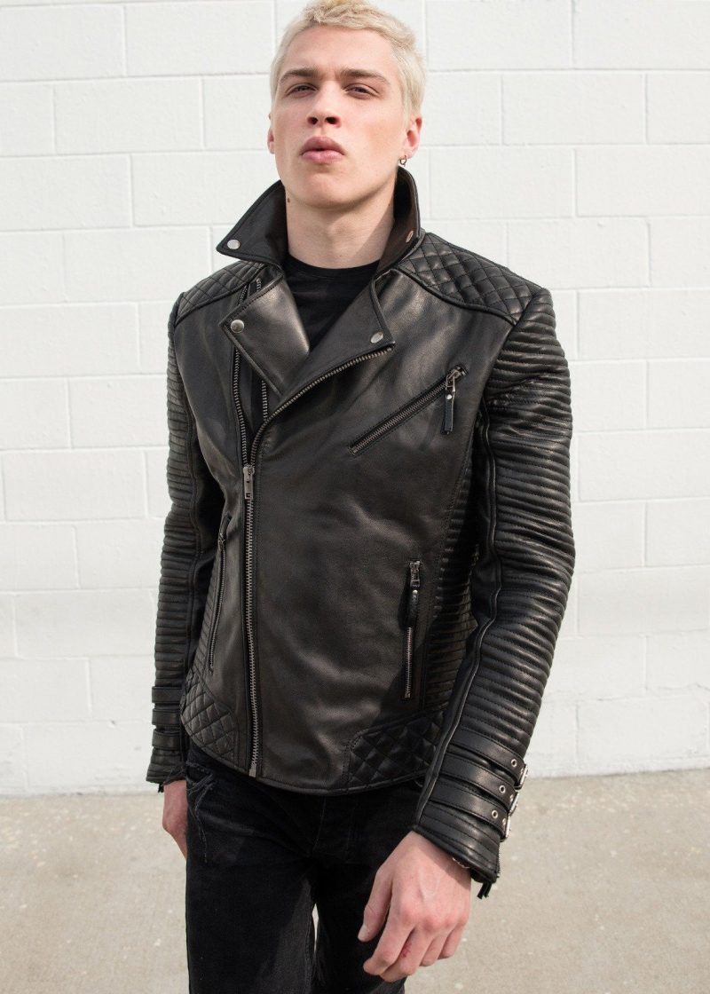 Mens Hawthorne Heights Leather Jacket Black