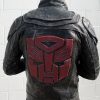 Mens Transformers Autobot Shield Leather Jacket Black Armor