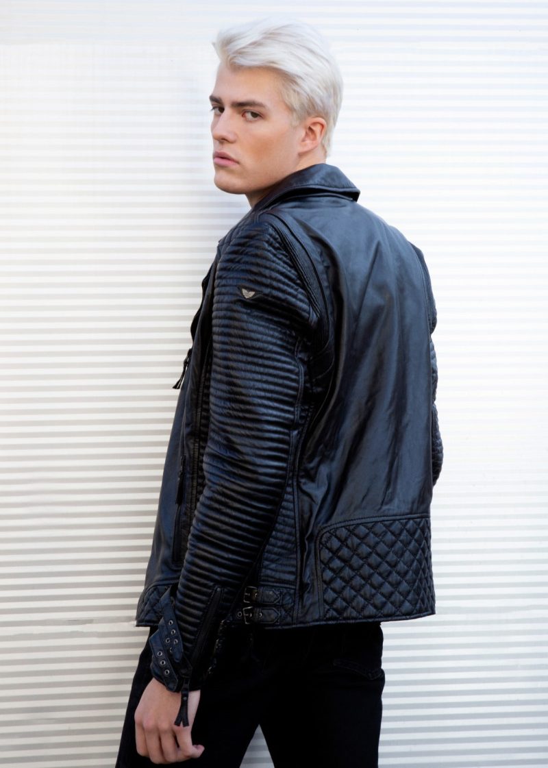 Mens Hawthorne Black Quilted Leather Jacket