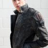 Mens Transformers Autobot Shield Leather Jacket Black Armor