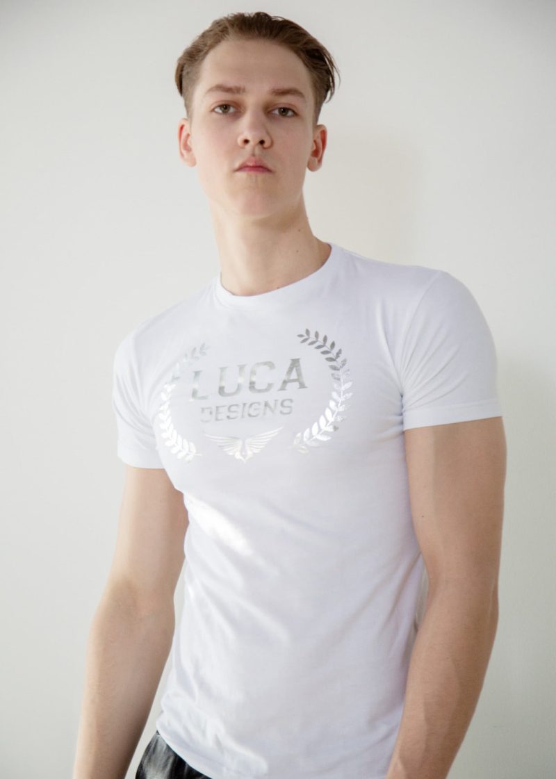 Luca Designs White Chrome Logo Cotton Shirt