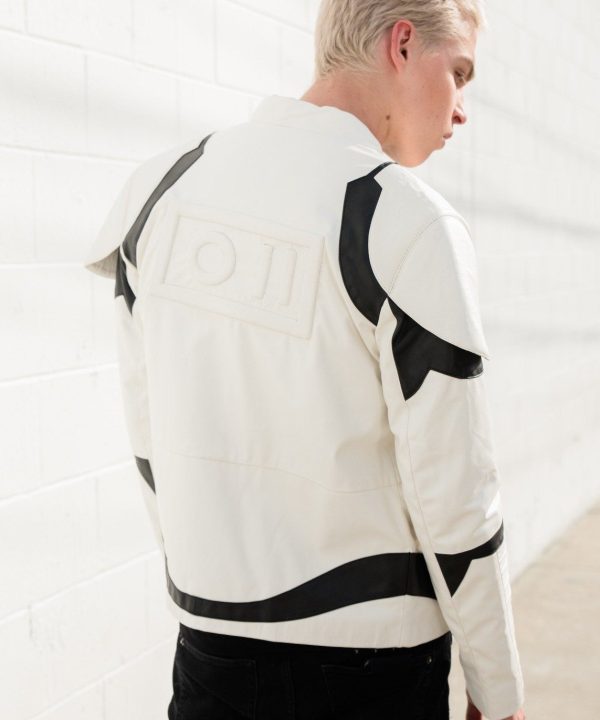 Mens Star Wars Stormtrooper Leather Jacket White Body Armor