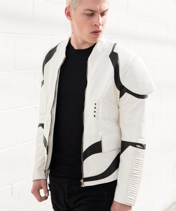 Mens Star Wars Stormtrooper Leather Jacket White Body Armor