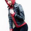 Womens Arkham Knight Red Hood Leather Jacket