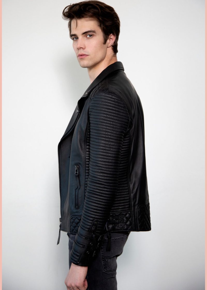 Mens Hawthorne Black Quilted Leather Jacket
