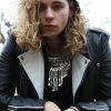Mens Fashion Leather Jacket Black White Contrast