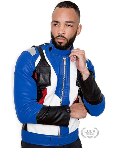 Blue Edition Soldier 76 Leather Jacket