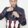 Mens Captain America Leather Jacket Avengers Age of Ultron