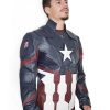 Mens Captain America Leather Jacket Avengers Age of Ultron