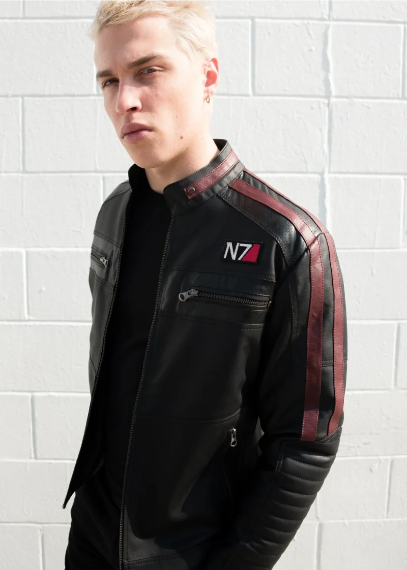 Mens Commander Shepard Mass Effect N7 Leather Jacket