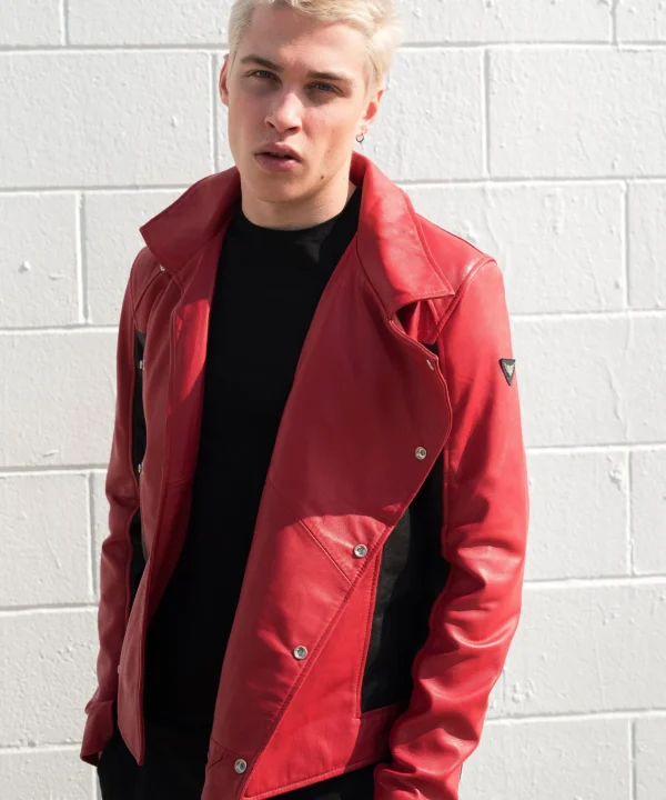 Mens Spider-Man Last Stand Leather Jacket Black & Red