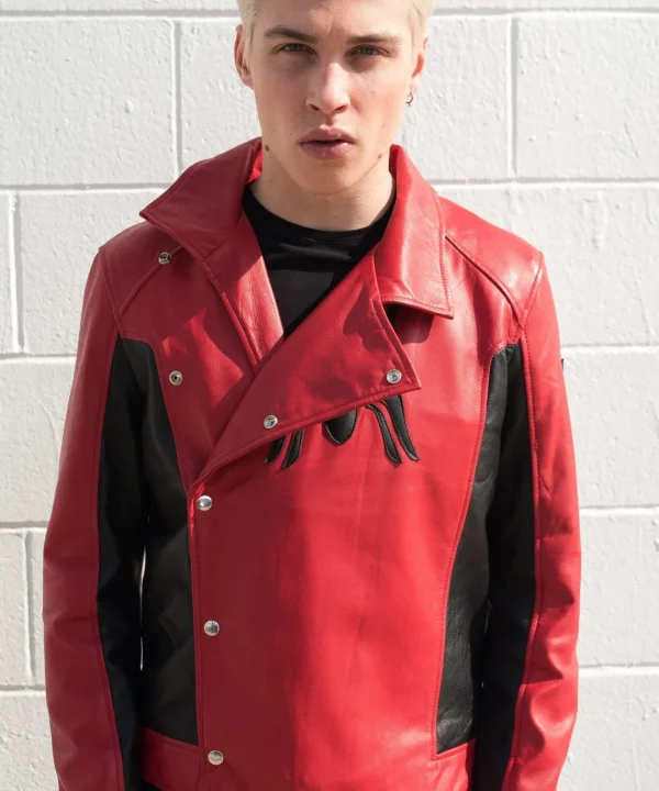 Mens Spider-Man Last Stand Leather Jacket Black & Red