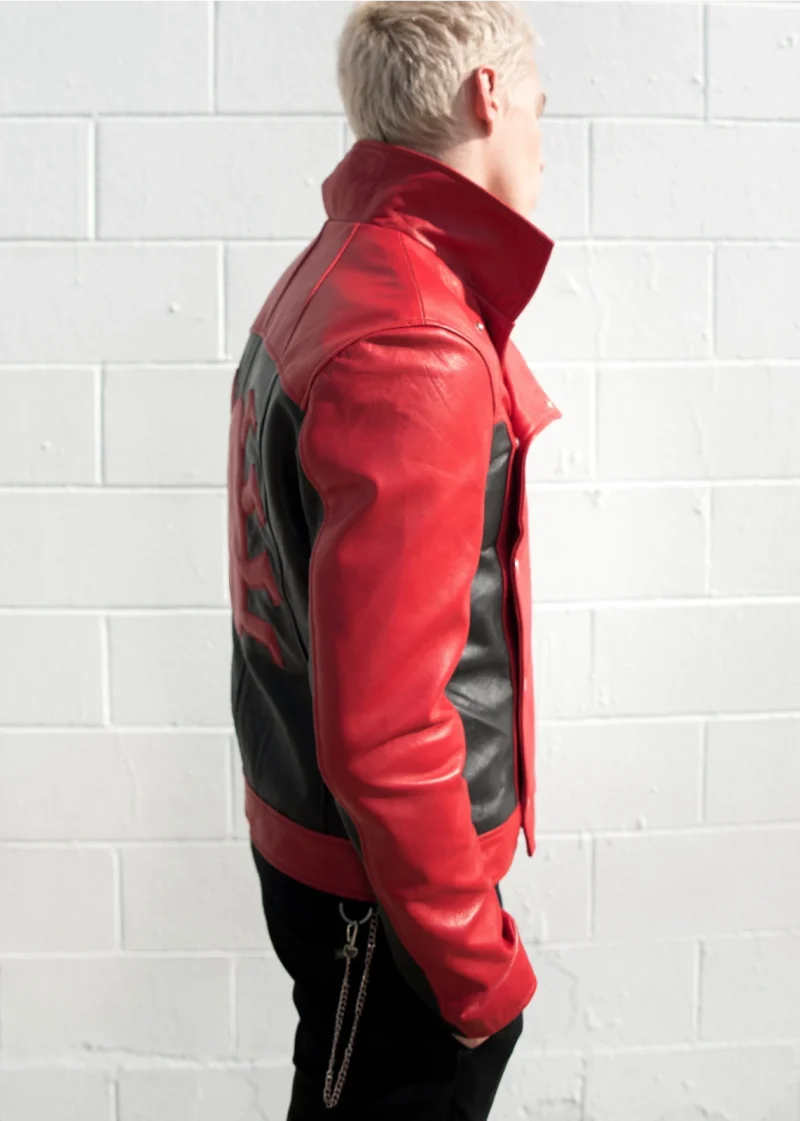 Mens Spider-Man Last Stand Leather Jacket Black & Red