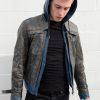 Mens Nightwing Leather Jacket Blue Eagle