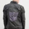 Mens Transformers Decepticon Shield Leather Jacket Black Armor