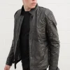 Mens Transformers Decepticon Shield Leather Jacket Black Armor
