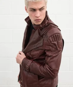 Mens Guardians of The Galaxy Star Lord Leather Jacket