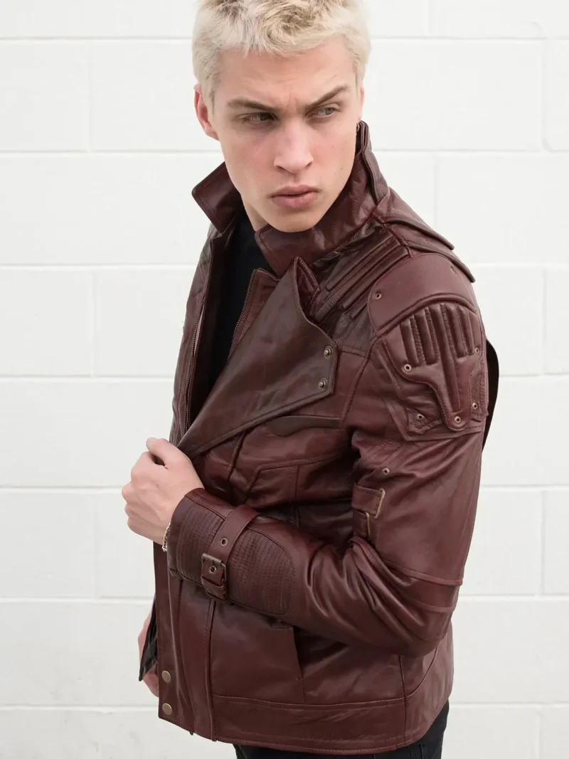 Mens Guardians of The Galaxy Star Lord Leather Jacket