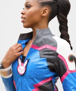 Womens Dva Overwatch Leather Jacket Blue