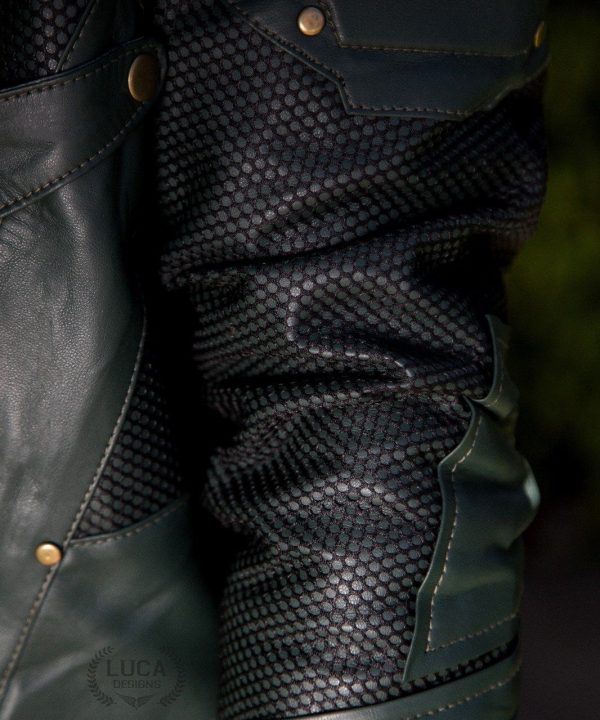 Mens Green Arrow Leather Jacket