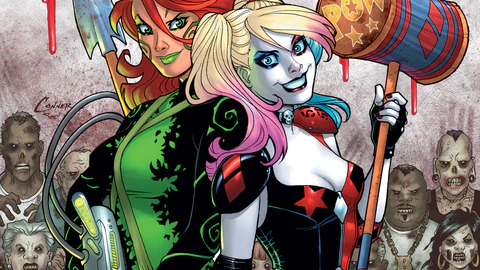 Harley Quinn Jacket Comic Duo with Posion Ivy