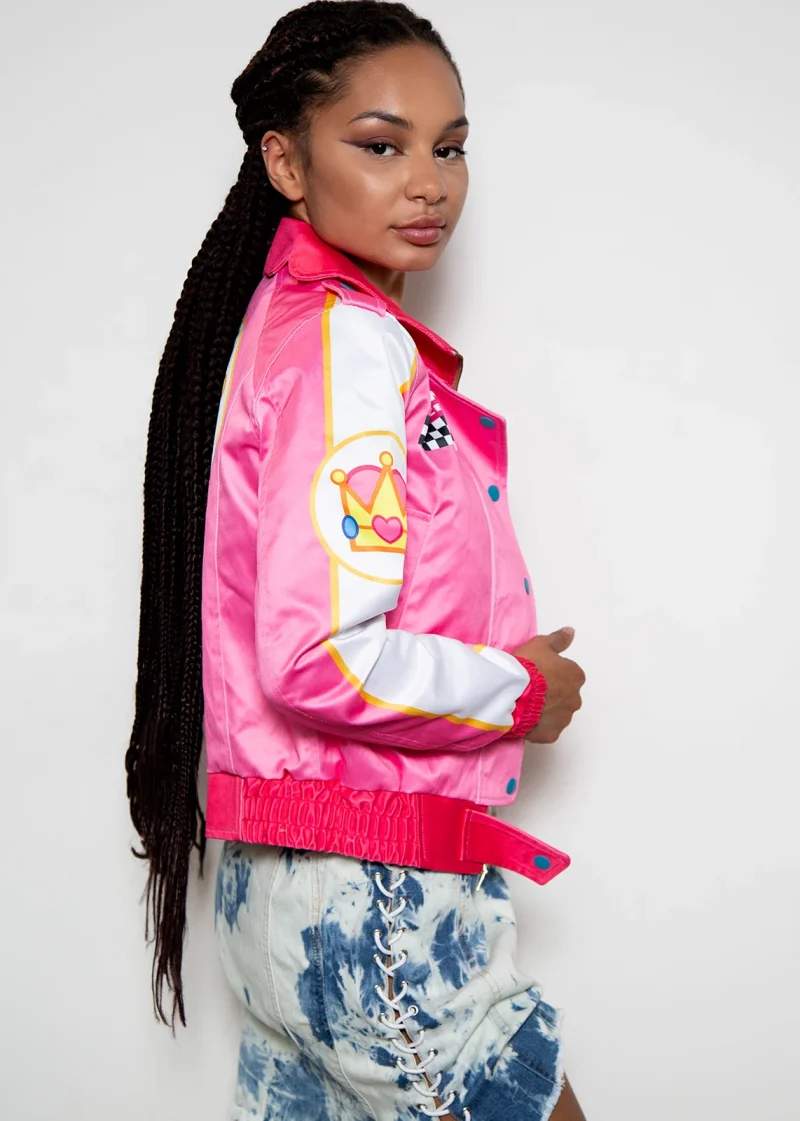 Womens Pink Racing Princess Bomber Jacket