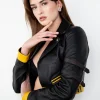 black canary cropped moto jacket