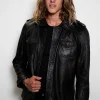 black draco nero genuine leather shirt mens