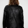 black napa leather designer shirt mens