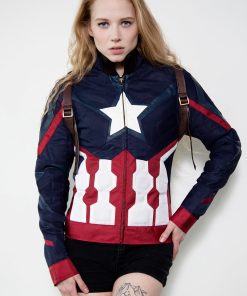 Captain America Peggy Carter Womens jacket costume Jacket Textile Halloween