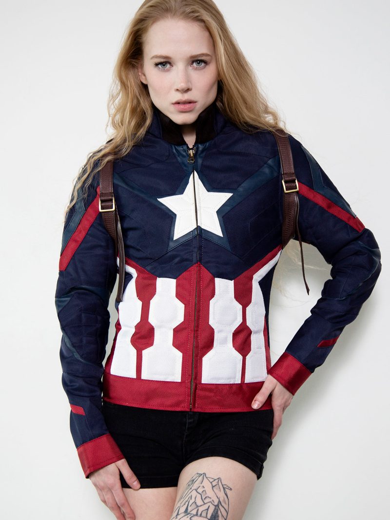Captain America Peggy Carter Womens jacket costume Jacket Textile Halloween