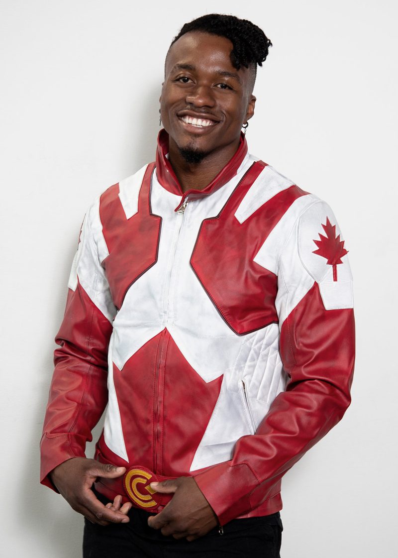 captain canuck red white canada real leather jacket