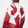 red white captain canada canuck genuine leather jacket