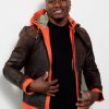 goku manga turtle school orange leather jacket hoodie