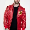cobra kai dojo red snake leather jacket